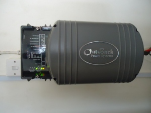 1.4 KW 24 V Outback Inverter / Charger installed on site